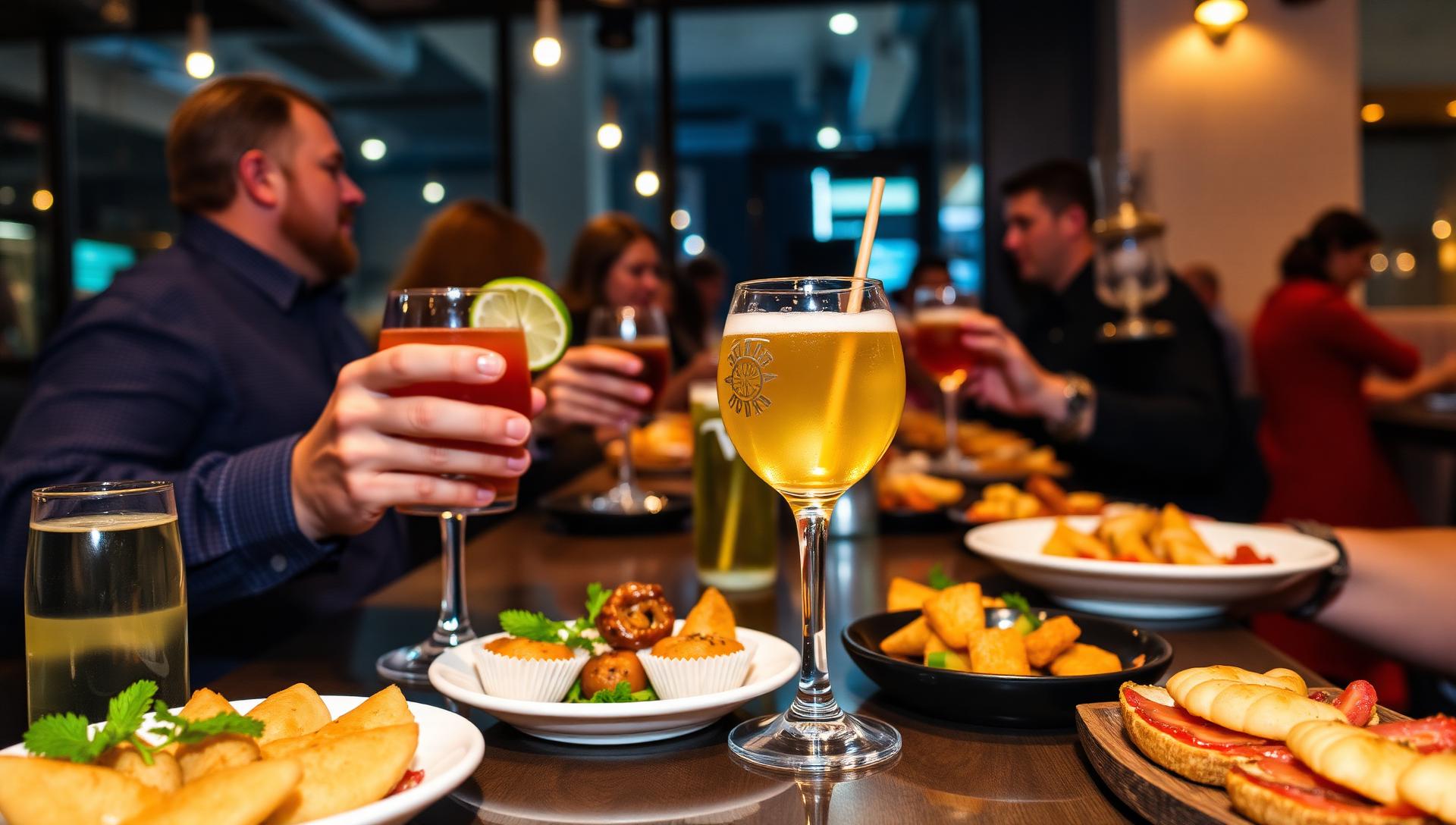 Casual gluten-free company happy hour catering with appetizers and drinks for after-work office events in NYC