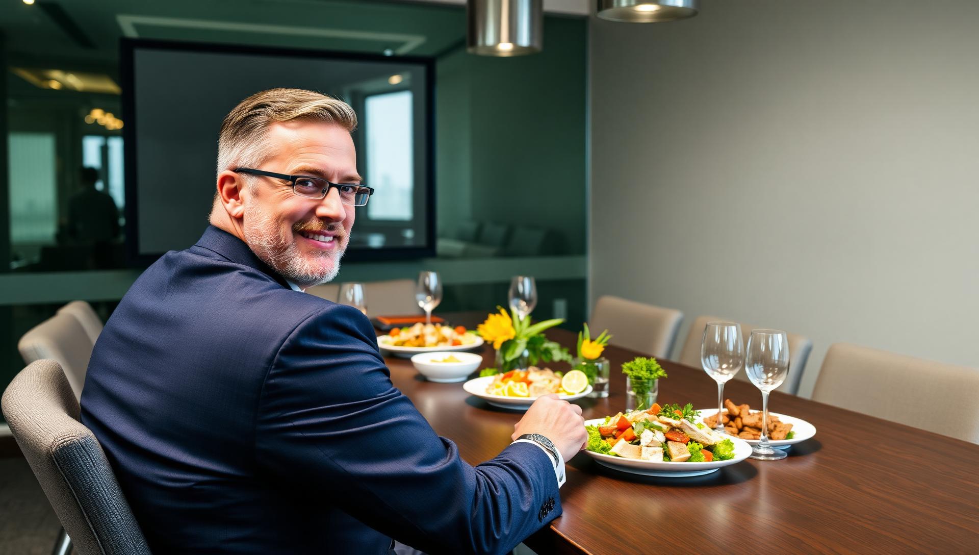 Premium gluten-free executive board meeting catering with sophisticated boardroom dining in NYC