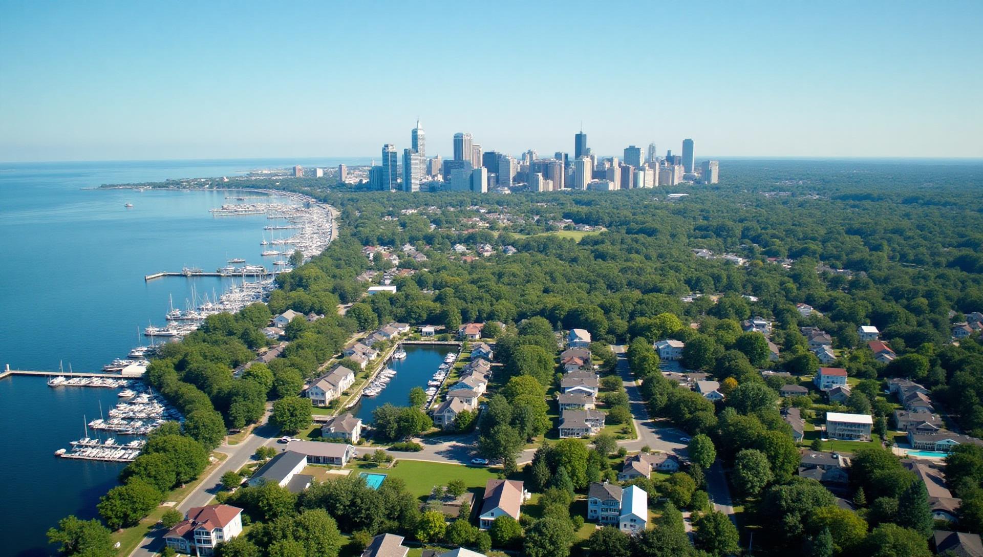 Authentic cityscape view of Fairfield County, New York showcasing the service area for premium gluten-free catering, celiac-safe food delivery, geographic location coordinates for allergen-free event catering services