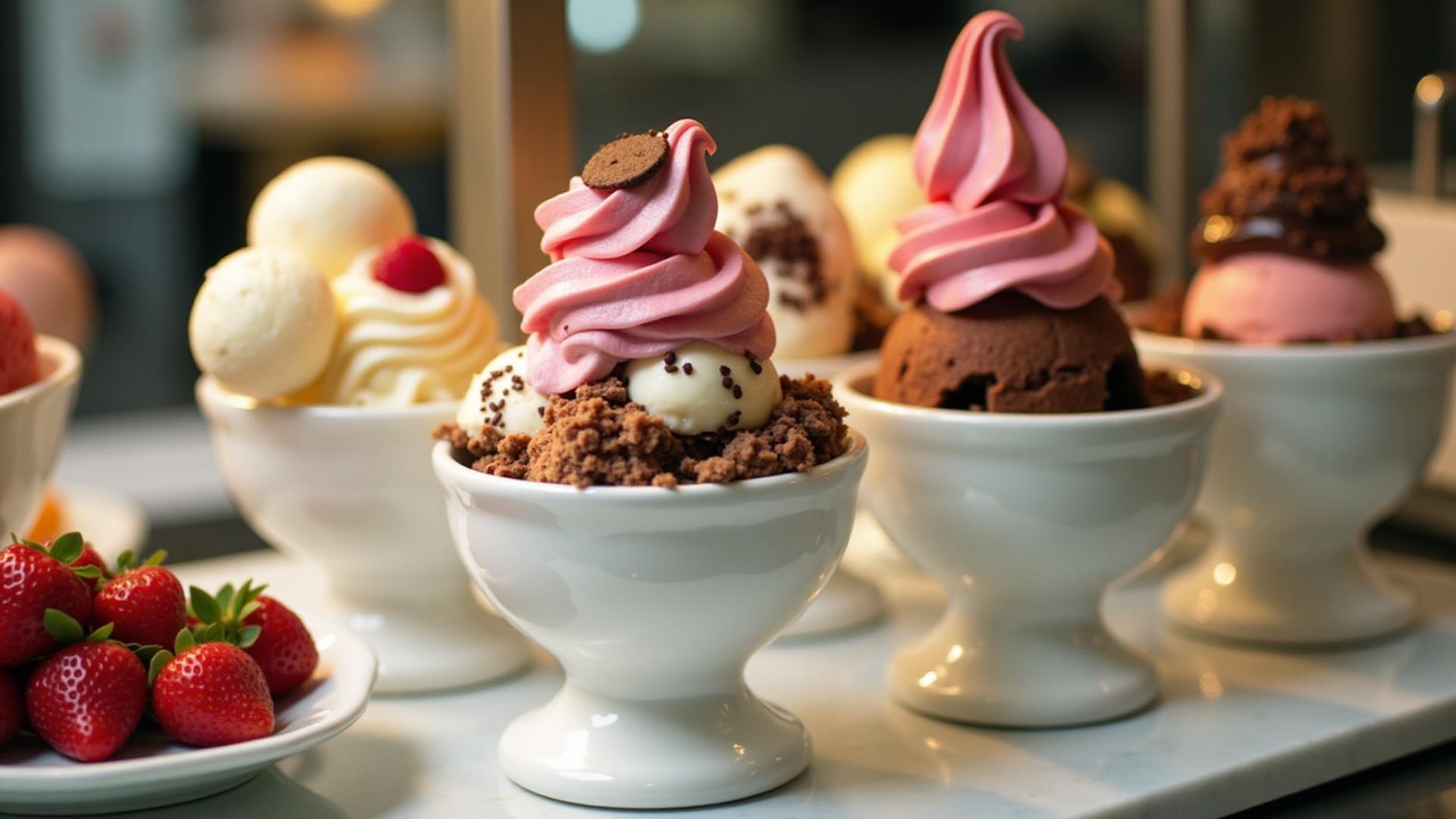 Delicious gluten-free ice cream catering in NYC with artisan sundae bar, premium frozen desserts and fresh toppings for parties, weddings, and events