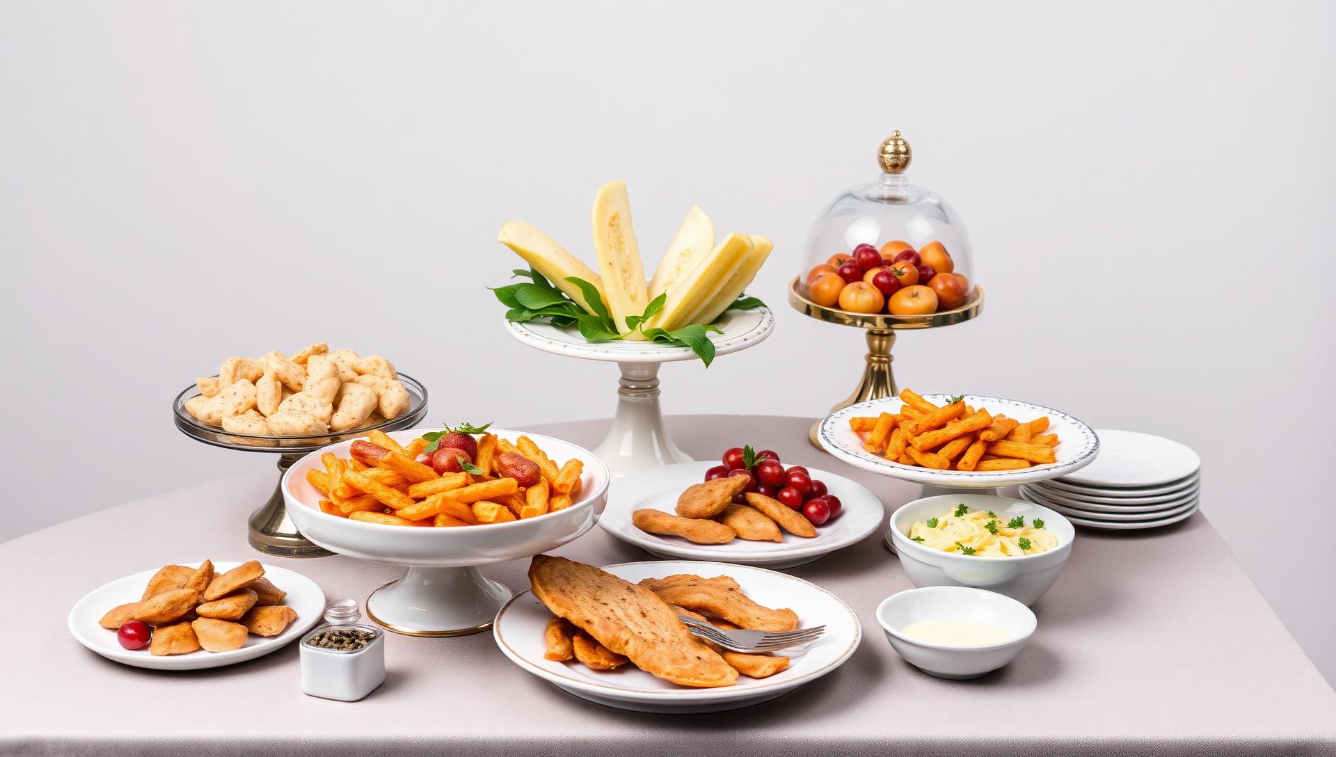 Elegant gluten-free photo shoot catering setup with stylish food spread for photographers and models in NYC studio