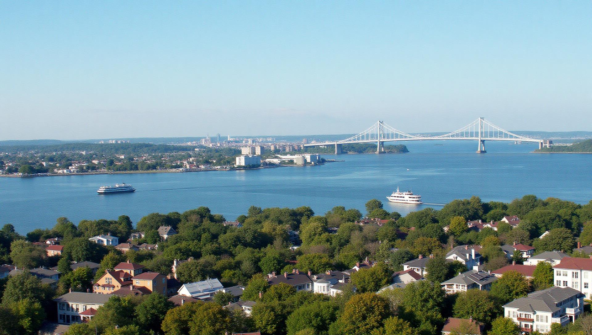 Authentic cityscape view of Staten Island, New York showcasing the service area for premium gluten-free catering, celiac-safe food delivery, geographic location coordinates for allergen-free event catering services