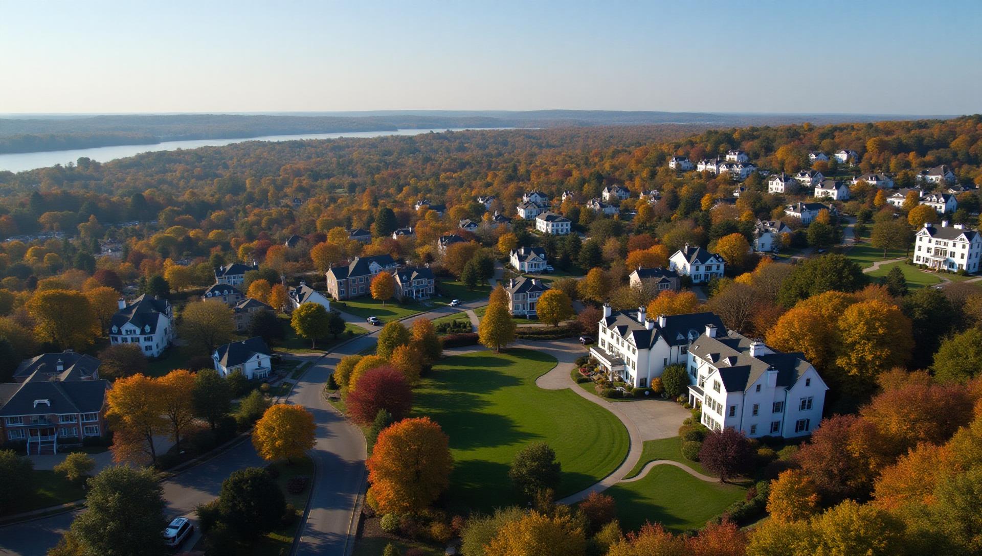 Authentic cityscape view of Westchester, New York showcasing the service area for premium gluten-free catering, celiac-safe food delivery, geographic location coordinates for allergen-free event catering services